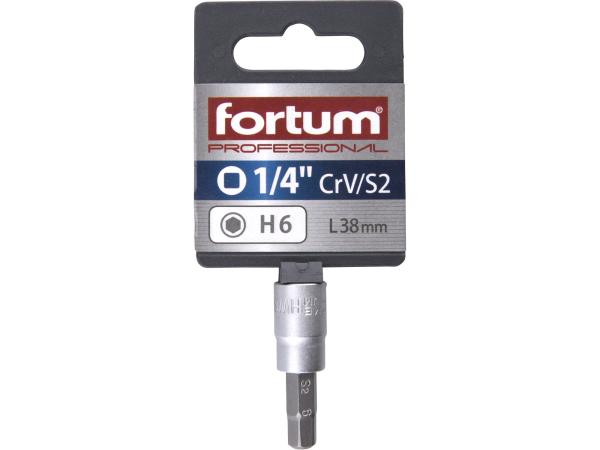 FORTUM 4701606 - hlavice zástrčná 1/4" imbus, H 6, L 38mm