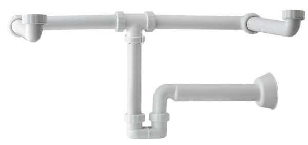 MOSQUITO Umyvadlový sifon pro dvojumyvadlo, 5/4", odpad 40 mm, bílá (151.130.0)
