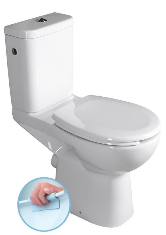 ETIUDA WC kombi zvýšené, Rimless, zadní odpad, bílá (K11-0221)
