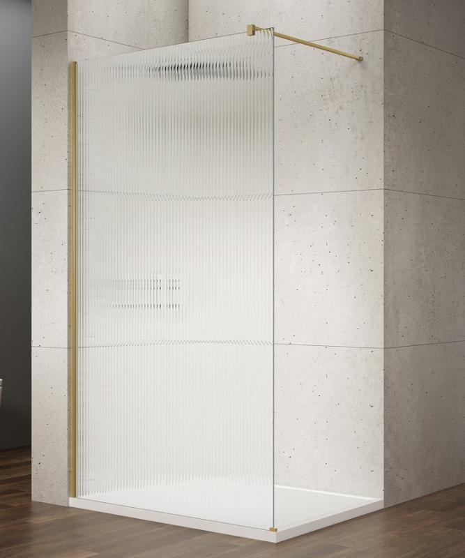 VARIO GOLD MATT jednodílná sprchová zástěna k instalaci ke stěně, sklo nordic, 1400 mm