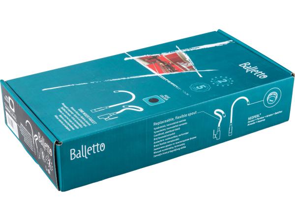 BALLETTO 81120 - baterie umyvadlová, stojánková s flexibilním ramínkem, 35mm, černá