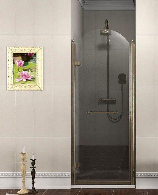 ANTIQUE sprchové dveře otočné, 900mm, levé, ČIRÉ sklo, bronz (GQ1290LC)