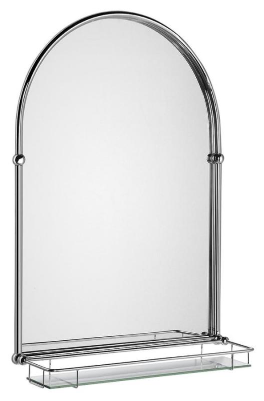 TIGA zrcadlo 48x67cm, skleněná polička, chrom (HZ202)
