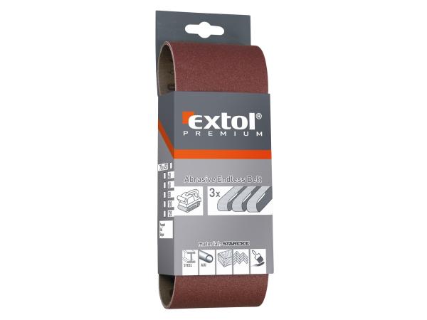 EXTOL PREMIUM 8803504 - plátna brusná nekonečný pás, bal. 3ks, 75x457mm, P40