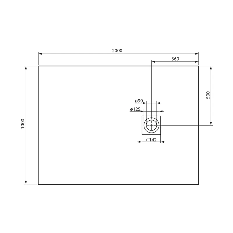 MITIA sprchová vanička z litého mramoru, obdélník 200x100cm, černá 1