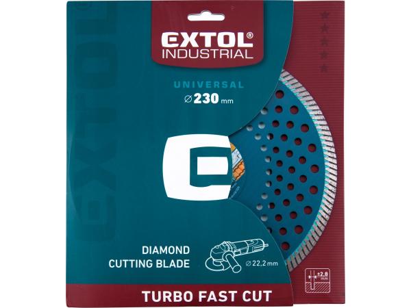 EXTOL INDUSTRIAL 8703055 - kotouč diamantový řezný, turbo Fast Cut, suché i mokré řezání,