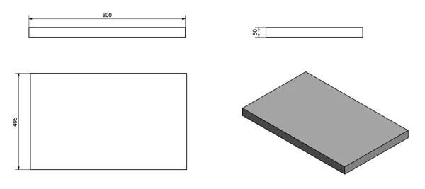 AVICE deska 80x50cm, šedý kámen (AV0810)