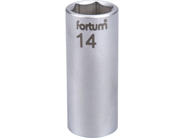 FORTUM 4701527 - hlavice nástrčná prodloužena 1/4", 14mm, L 50mm