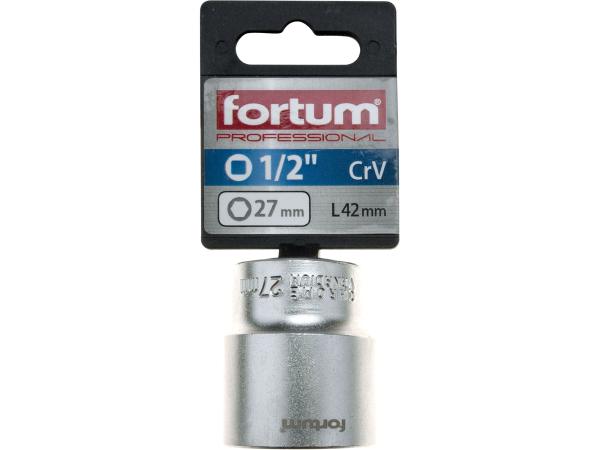 FORTUM 4700427 - hlavice nástrčná 1/2", 27mm, L 42mm