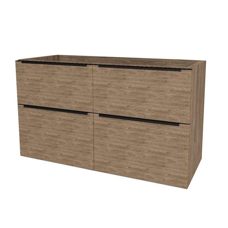 Mailo, koupelnová skříňka 121 cm, černé madlo, Multidecor, Dark Rockford Hic