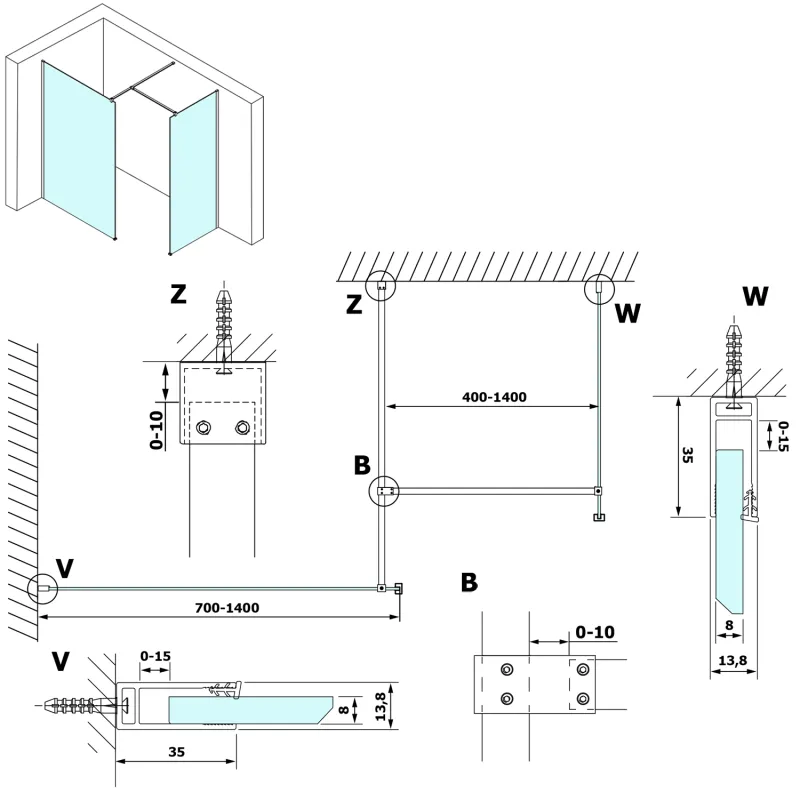 VARIO kouřové sklo 1400x2000mm (GX1314)