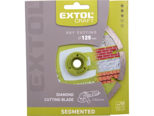 EXTOL CRAFT 108812 - kotouč diamantový řezný segmentový - suché řezání, O 125x22,2x2mm