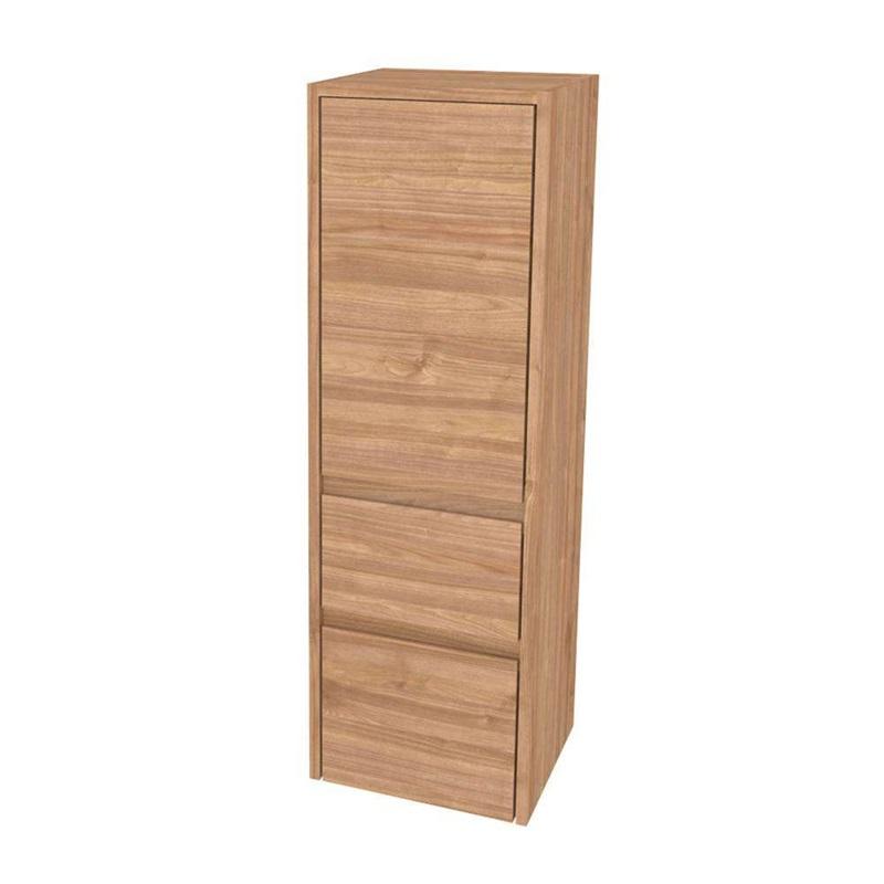 Opto koupelnová skříňka vysoká 125 cm, levé otevírání, Multidecor, Light Select Walnut