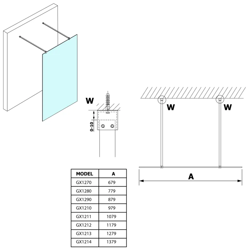 VARIO čiré sklo 1200x2000mm (GX1212) 2