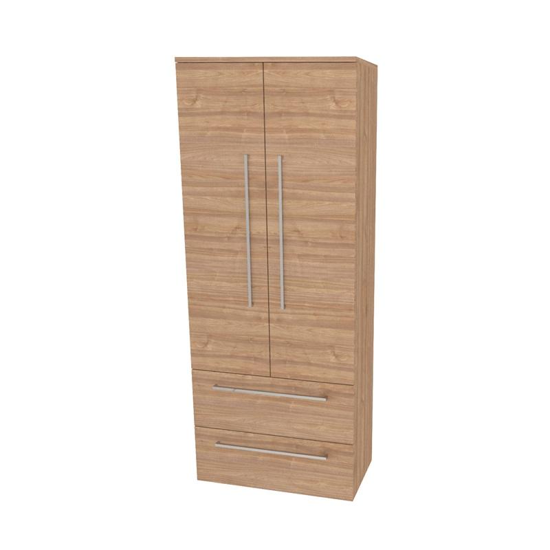 Bino, koupelnová skříňka vysoká 163 cm, dvojitá, Multidecor, Light Select Walnut