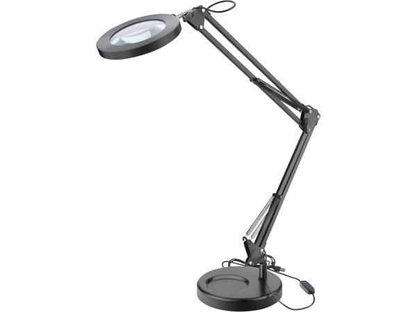 EXTOL LIGHT 43160 - lampa stolní s lupou, USB napájení, 1300lm, 3 barvy světla, 5x zvětšen