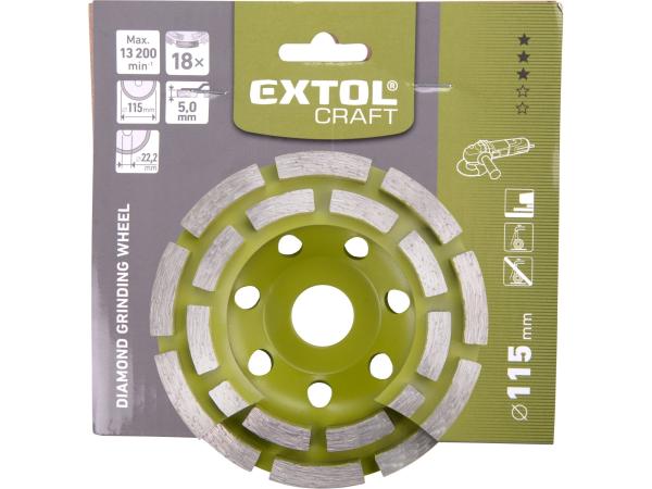 EXTOL CRAFT 903024 - kotouč diamantový brusný dvouřadý, O 115x22,2mm