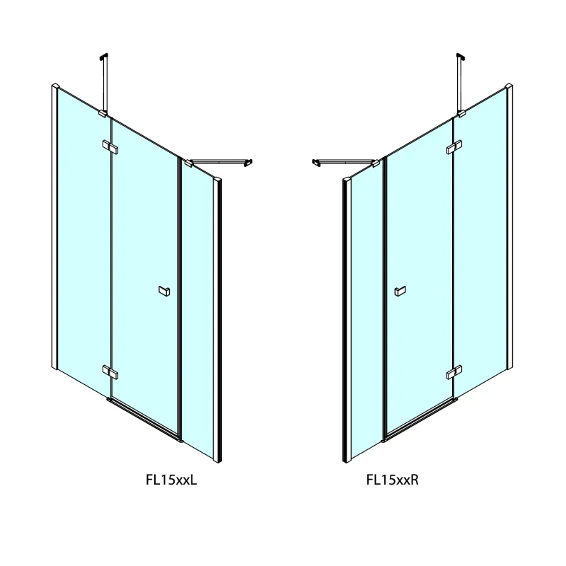 FORTIS LINE sprchové dveře do niky trojdílné 1300mm, čiré sklo, levé (FL1513L)