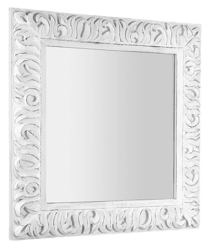 ZEEGRAS zrcadlo v rámu, 90x90cm, bílá (IN395)