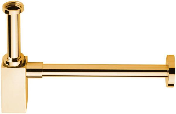 Umyvadlový sifon 5/4", odpad 32 mm, hranatý, zlato (SI417)