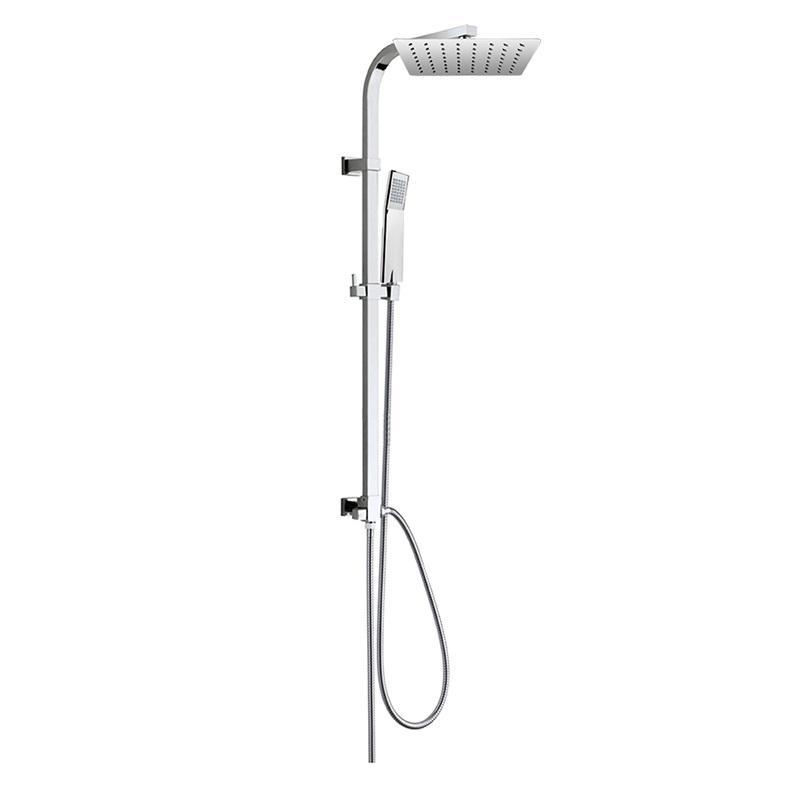 Sprchový set Quatro s tyčí, hadicí, ruční a talíř. hranatou sprchou