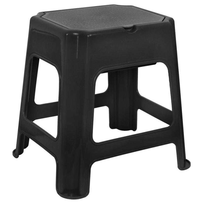 Koupelnová stolička s úložným prostorem, černá