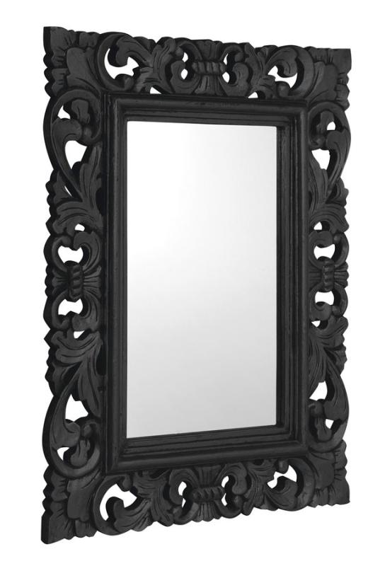 SAMBLUNG zrcadlo ve vyřezávaném rámu, 60x80cm, černá