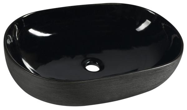 PRIORI keramické umyvadlo 58x40 cm, černá (PI031)