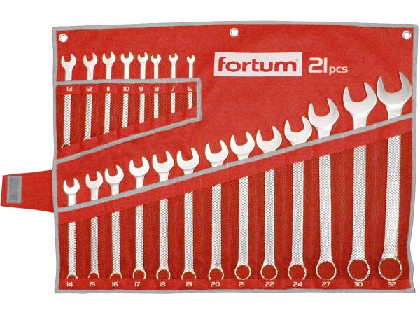 FORTUM 4730200 - klíče očkoploché, sada 21ks, 6-32mm