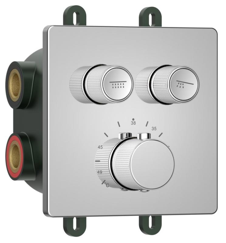 SMARTSELECT podomítková sprchová termostatická baterie, box, 2 výstupy, chrom