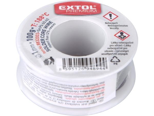 EXTOL PREMIUM 8832003 - drát pájecí trubičkový Sn60/Pb40, O 1mm, 100g