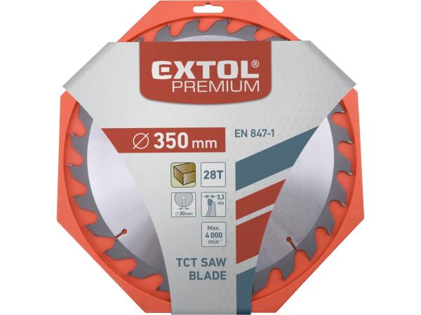 EXTOL PREMIUM 8803250 - kotouč pilový s SK plátky, O 350x3,3x30mm, 28T