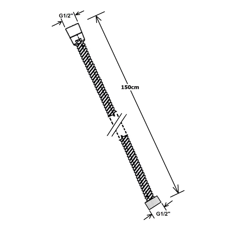 POWERFLEX kovová sprchová hadice, 150cm, černá mat