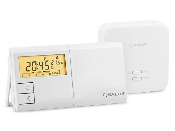 SALUS 091FLRFv2 - Bezdrátový týdenní termostat s přijímačem ke kotli, napájení 2xAA bat