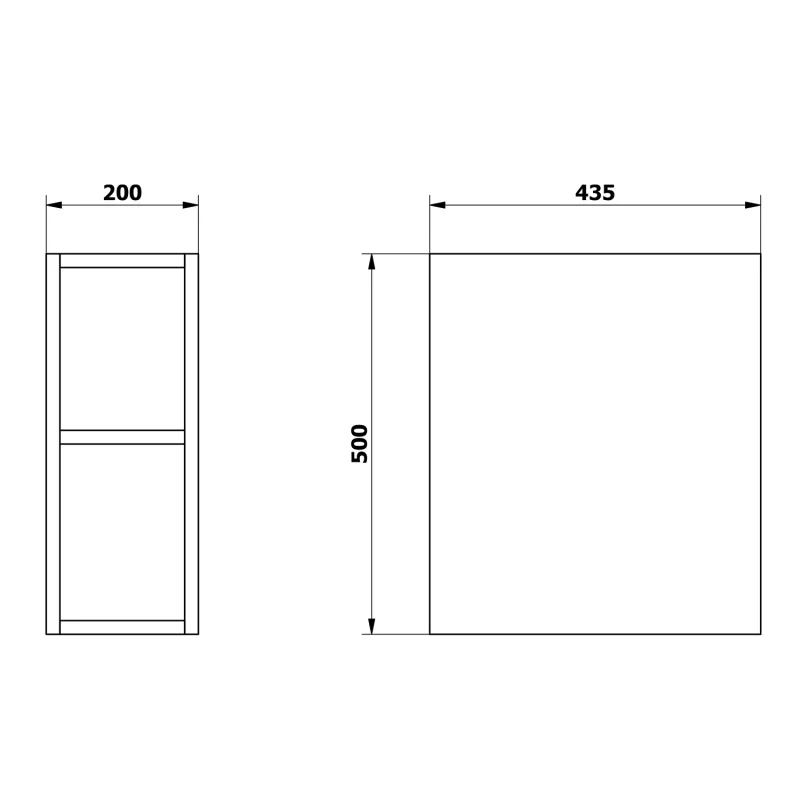 ODETTA skříňka spodní policová 20x50x43,5cm, bílá lesk (DT200-3030)