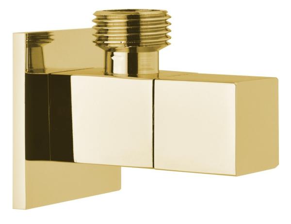 Rohový ventil s rozetou, hranatý, 1/2"x 3/8" , zlato (SL117)