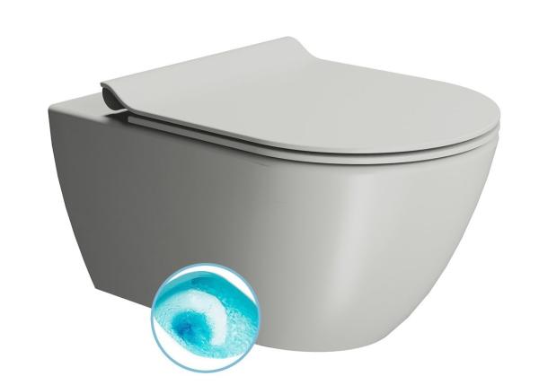 PURA závěsná WC mísa, Swirlflush, 55x36 cm, cenere dual-mat (881517)