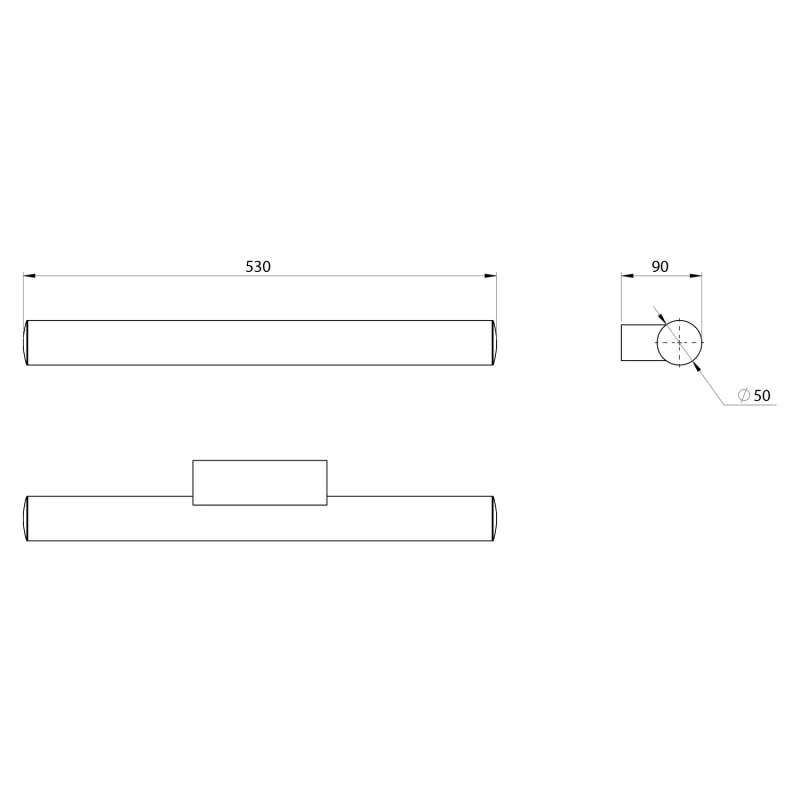 NIAGARA LED svítidlo, 530x50x90mm, 18W, 230V, plast, chrom