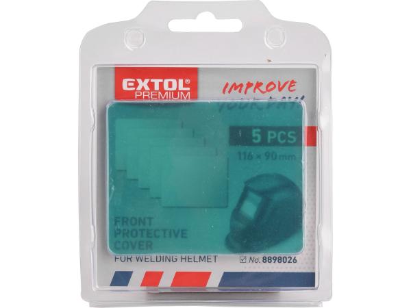 EXTOL PREMIUM 8898026A - kryt náhradní pro svářecí kuklu, 5ks, 116x89,5mm