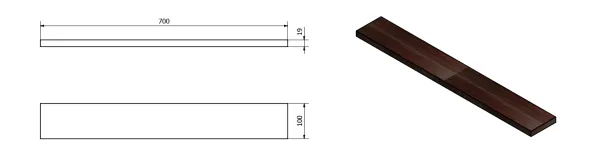 CROSS police 70x1,9x10cm, buk 1