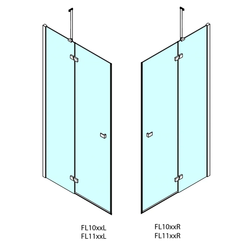 FORTIS LINE čtvercový sprchový kout 800x800 mm, rohový vstup (FL1080LFL1080R)
