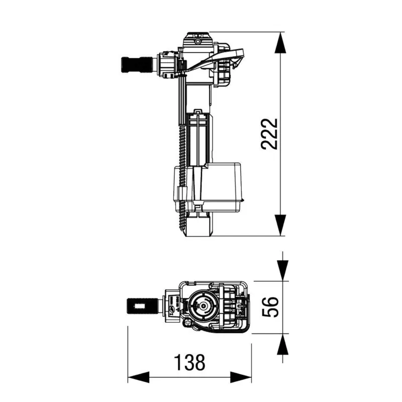 FLUIDMASTER napouštěcí ventil, boční přívod 3/8", mosaz