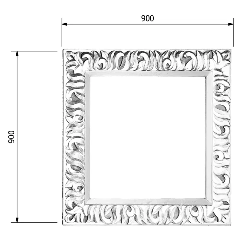 ZEEGRAS zrcadlo v rámu, 90x90cm, bílá (IN395)