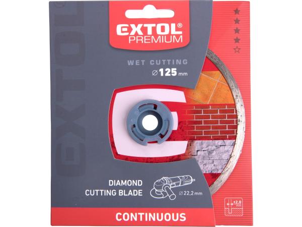 EXTOL PREMIUM 108732 - kotouč diamantový řezný celoobvodový - mokré řezání, O 125x22,2x2mm