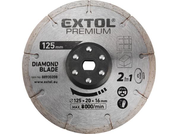 EXTOL PREMIUM 8893020B - kotouč řezný, diamantový, 125x20mm