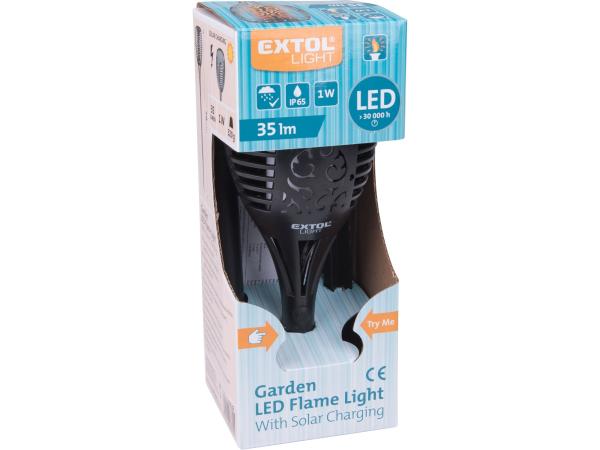 EXTOL LIGHT 43132 - pochodeň LED s plamenem, 79cm, solární nabíjení, 35lm, 51 LED