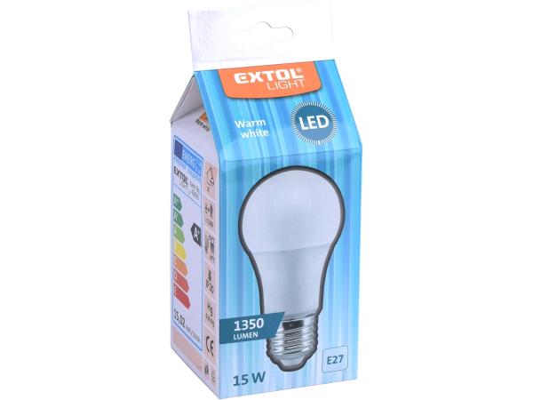 EXTOL LIGHT 43005 - žárovka LED klasická, 1350lm, 15W, E27, teplá bílá