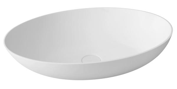 THIN oválné umyvadlo na desku, 60x40x14,5cm, bílá mat (WN893)