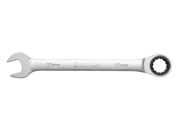 FORTUM 4720118 - klíč ráčnový očkoplochý, 72 zubů, 18mm, L 235mm, CrV/S2