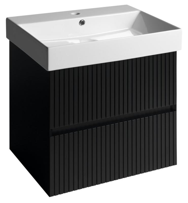 FILENA umyvadlová skříňka 57x51,5x43cm, černá mat strip